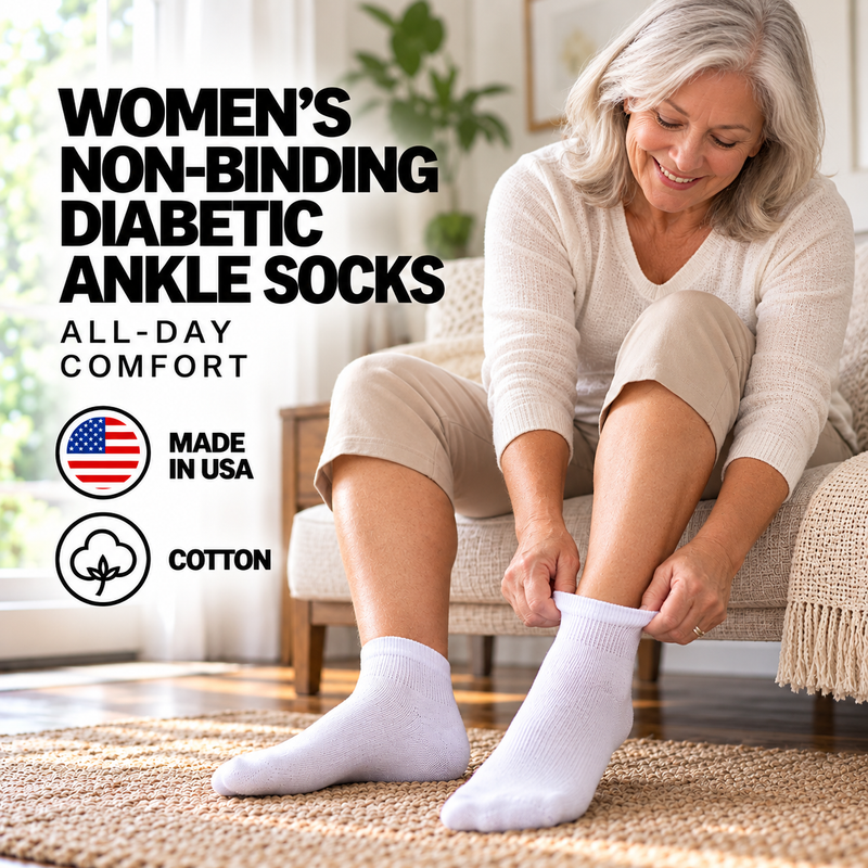 Women's Non-Binding Diabetic Ankle Socks