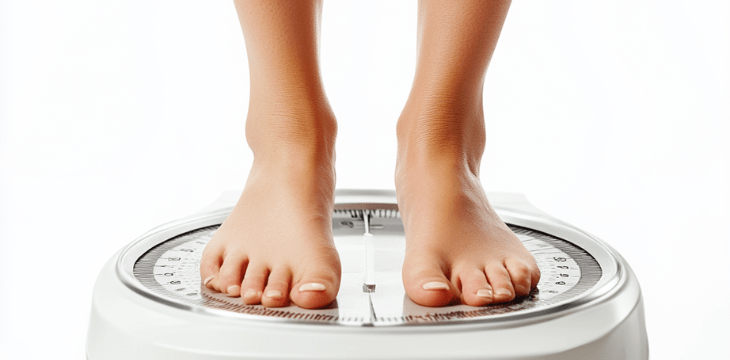 feet on weighing scale