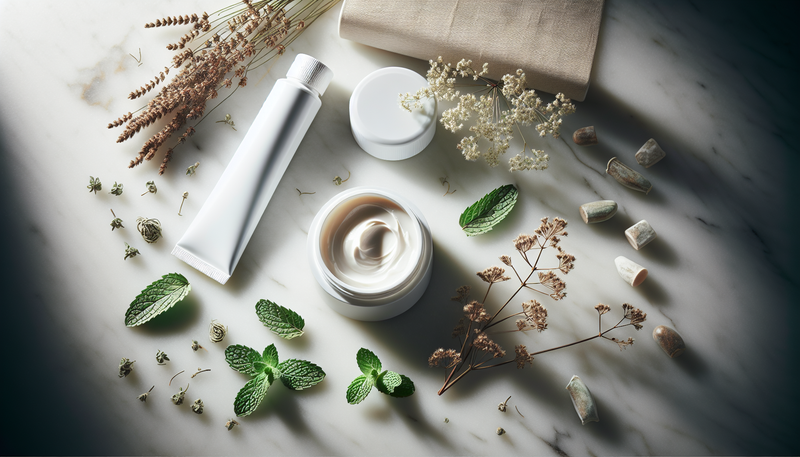 Neuropathy foot pain topical treatments - cream jar with peppermint leaves