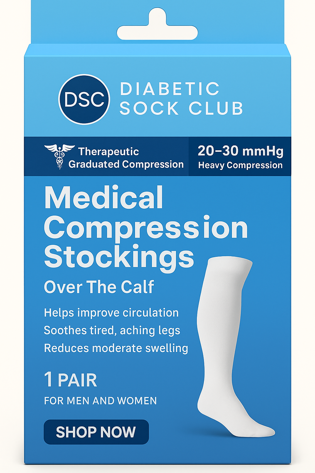 Compression socks for edema and swollen feet - women's compression stockings by Diabetic Sock Club