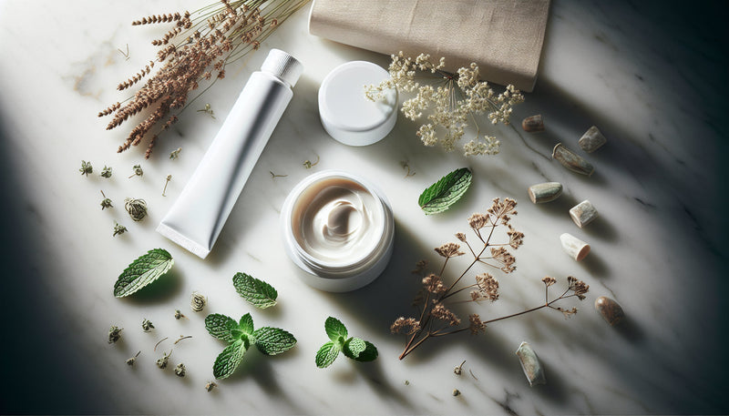 Neuropathy foot pain topical treatments - cream jar with peppermint leaves