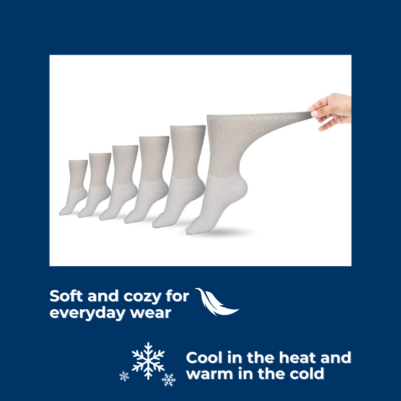 Women's Diabetic Crew Socks — Made in USA product packaging