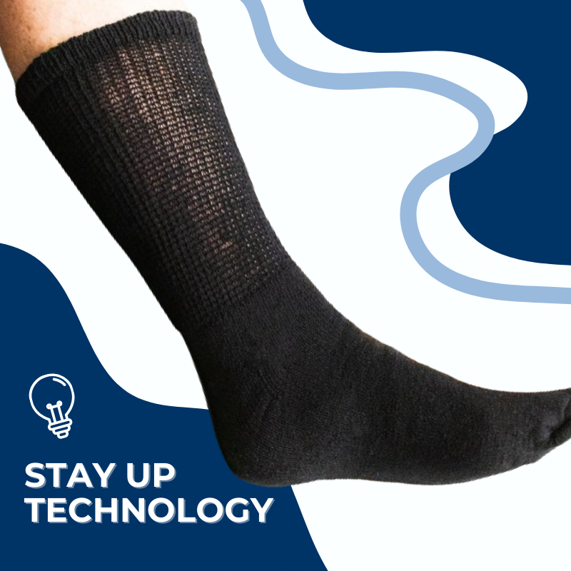 Men's Diabetic Crew Socks — Made in USA product packaging