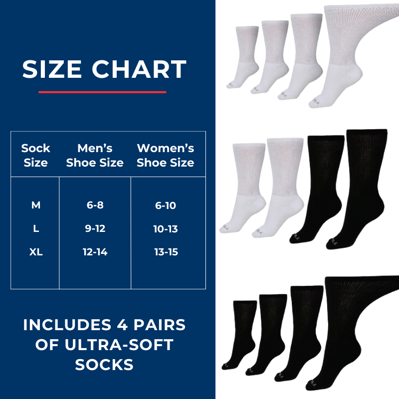 Women's Diabetic Socks — Made in USA packaging