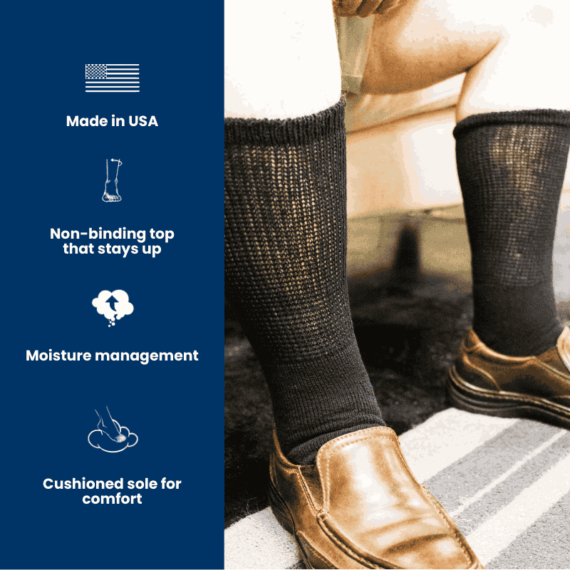 Women's Diabetic Socks — Made in USA packaging
