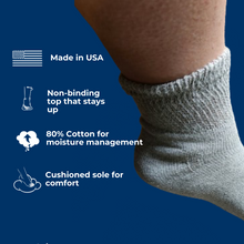 Load image into Gallery viewer, Men&#39;s Cotton Diabetic Ankle Socks (6 Pair)
