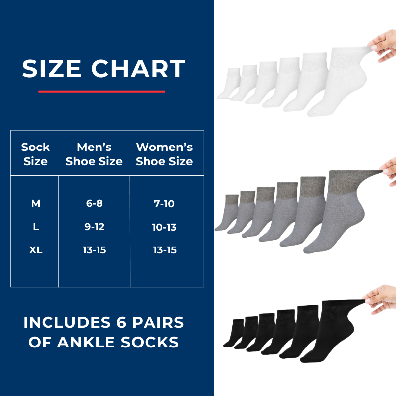 Women's Diabetic Ankle Socks — Made in USA product packaging