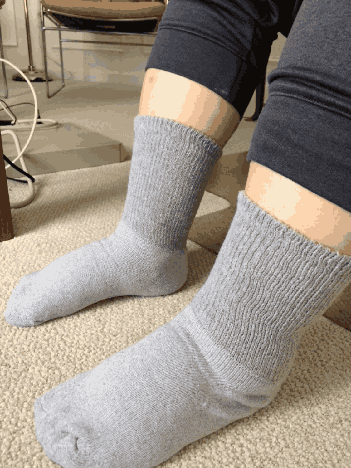 Women's Diabetic Ankle Socks — on-foot fit showing ankle height