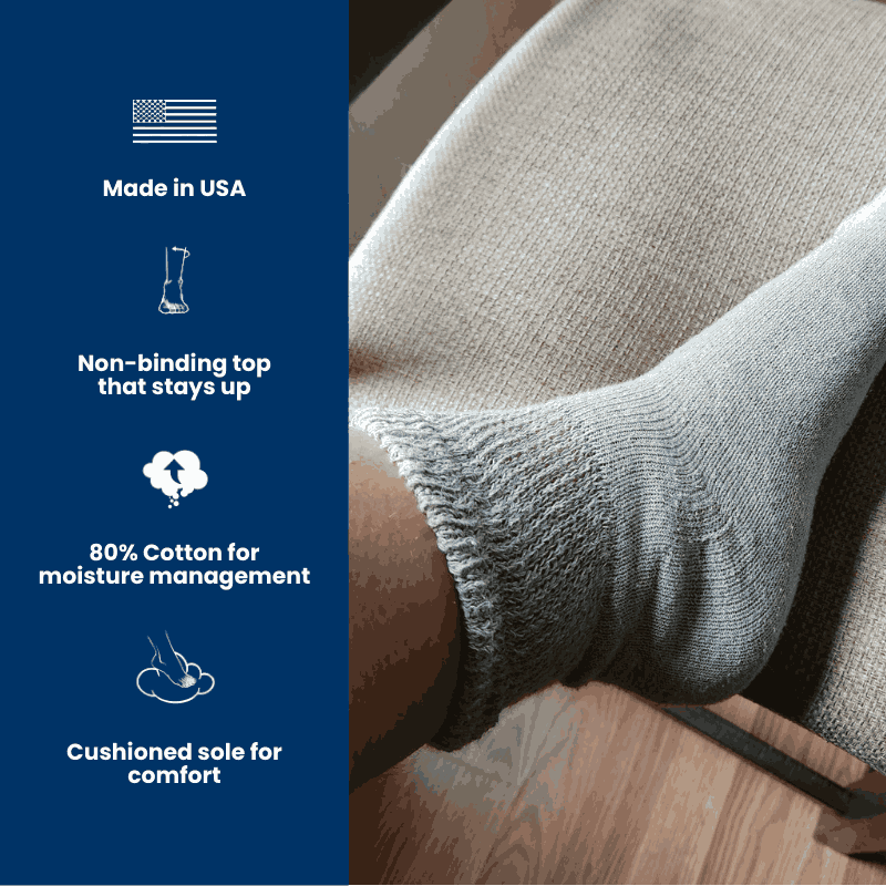 Women's Diabetic Ankle Socks — Made in USA product packaging