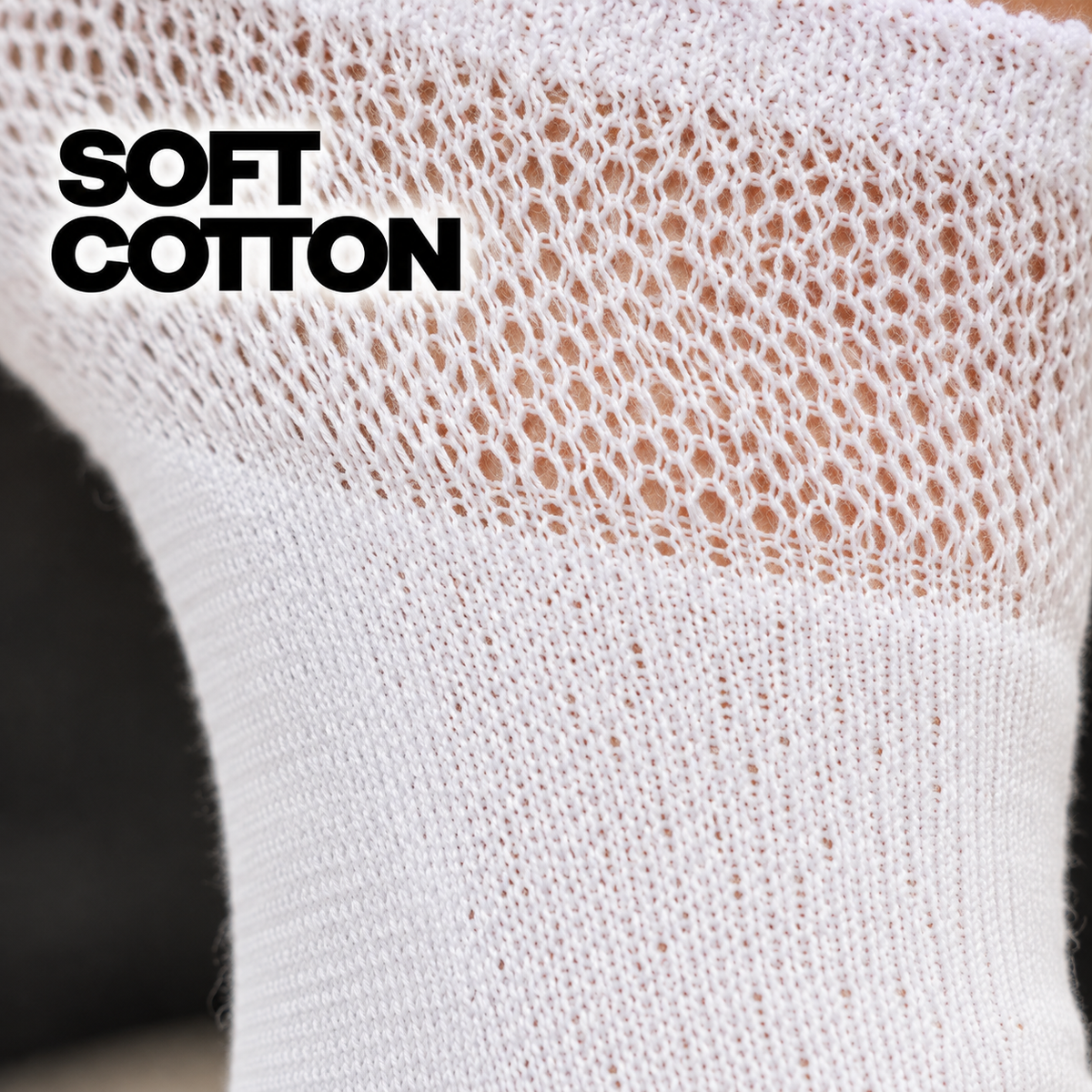 Men's diabetic ankle socks, soft cotton knit