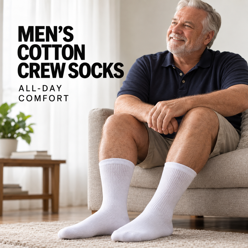 Men's Non-Binding Diabetic Crew Socks