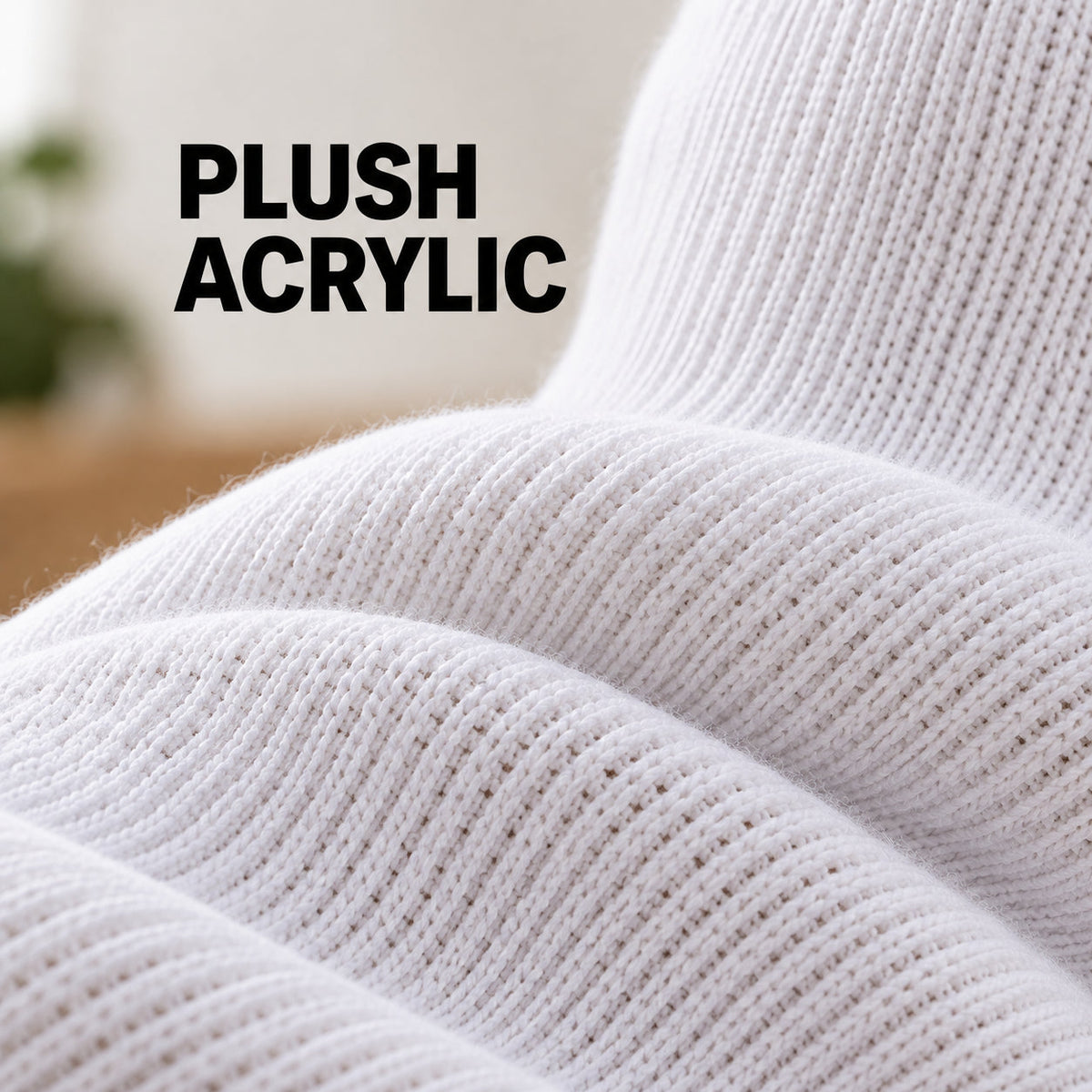 Men's ultra-soft diabetic socks, plush acrylic blend knit