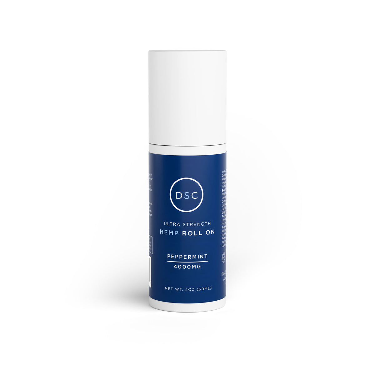 DSC Ultra Strength Peppermint Hemp Roll-On, front of bottle