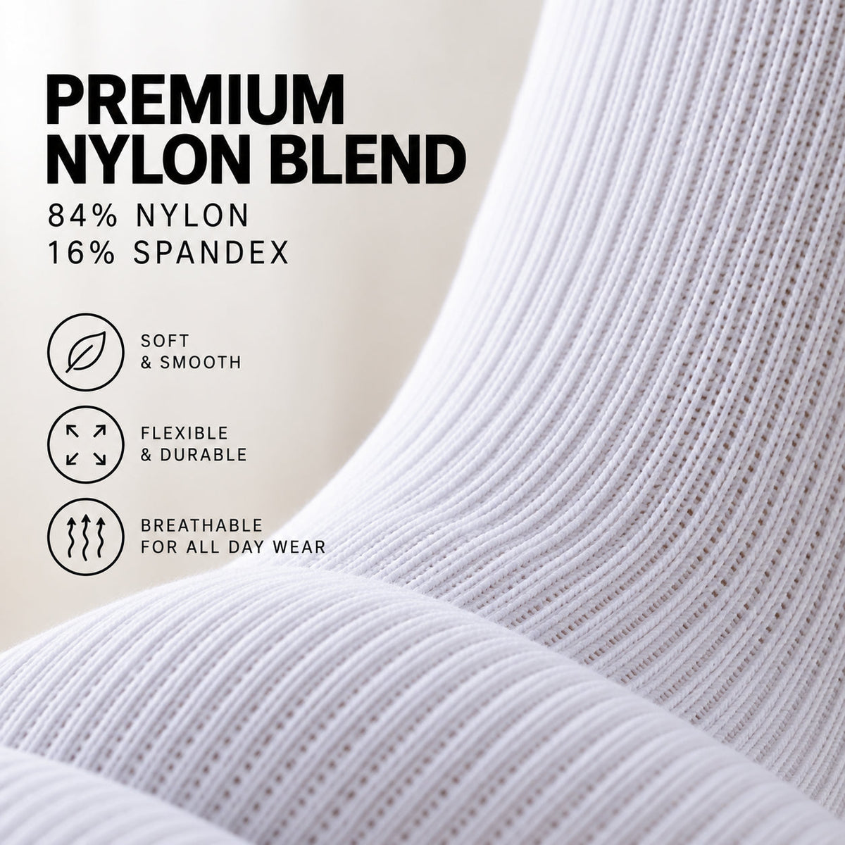 Men's compression socks, nylon blend knit