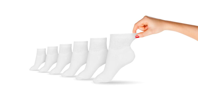 Women's Cotton Diabetic Ankle Socks 3-Pair Pack - White