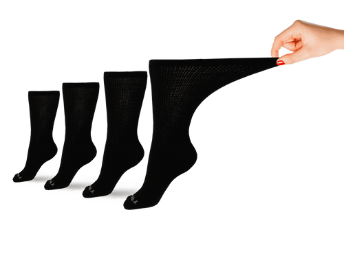 Women's Ultra-Soft Upper Calf Diabetic Socks 2-Pair Pack - Black