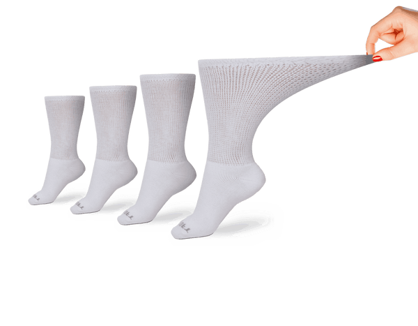 Women's Ultra-Soft Upper Calf Diabetic Socks 2-Pair Pack - White