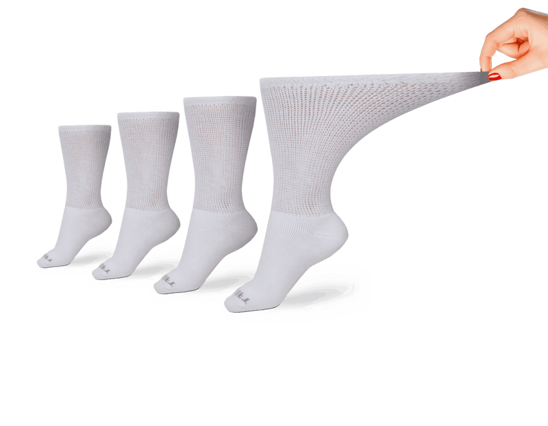 Women's Ultra-Soft Upper Calf Diabetic Socks 2-Pair Pack - White