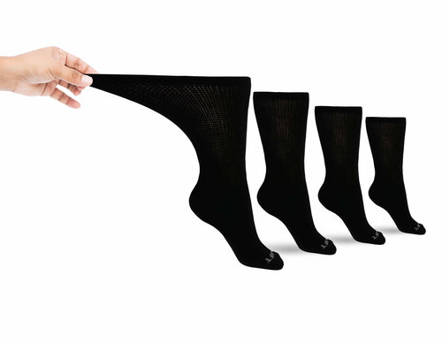 Ultra-Soft Upper Calf Diabetic Socks 2-Pair Pack - Black