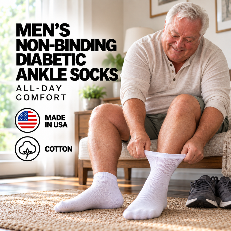 Men's Non-Binding Diabetic Ankle Socks