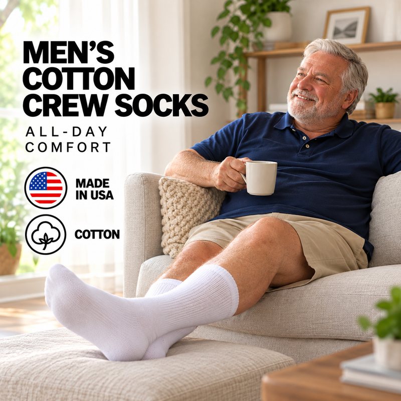 Men's Non-Binding Diabetic Crew Socks
