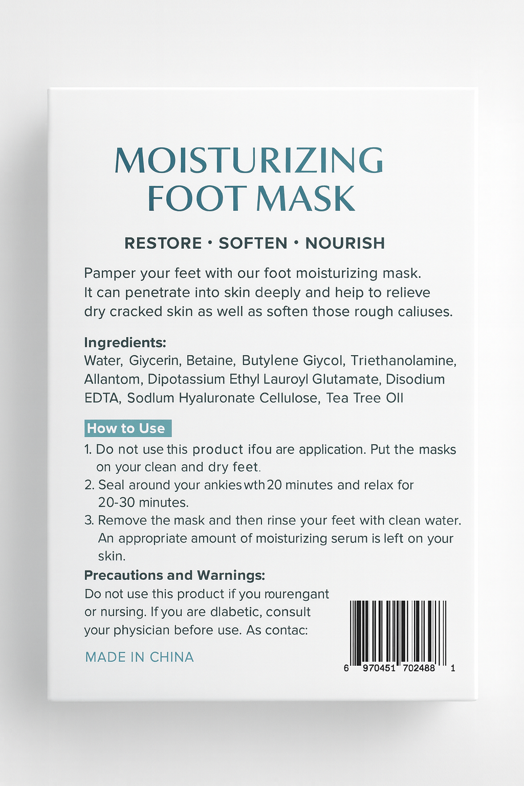 DSC Moisturizing Foot Mask (2 Pack)