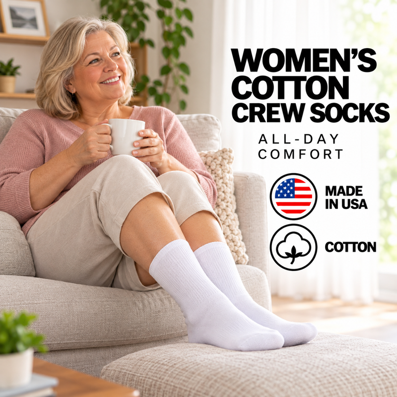 Women's Non-Binding Diabetic Crew Socks