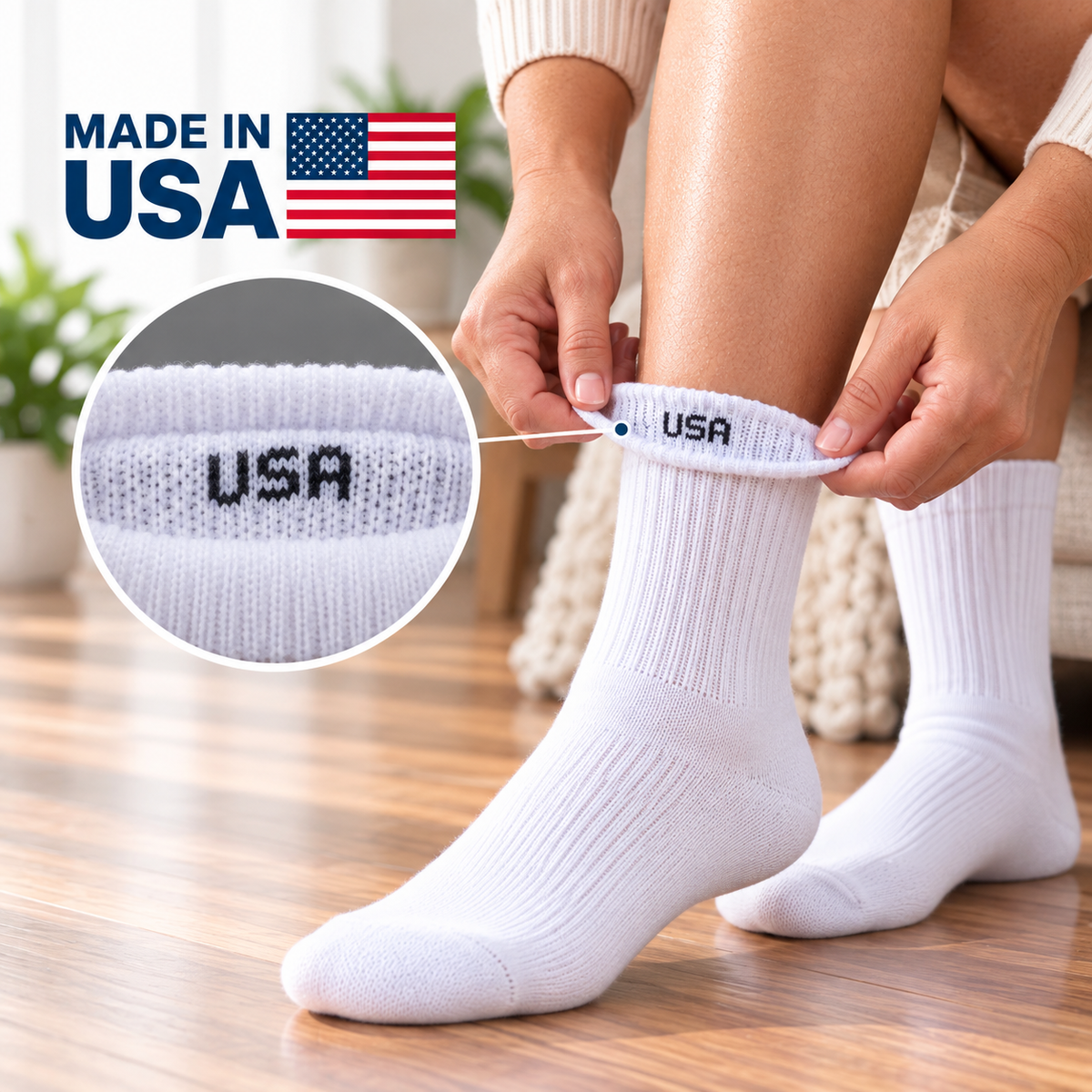 Women's Non-Binding Diabetic Crew Socks