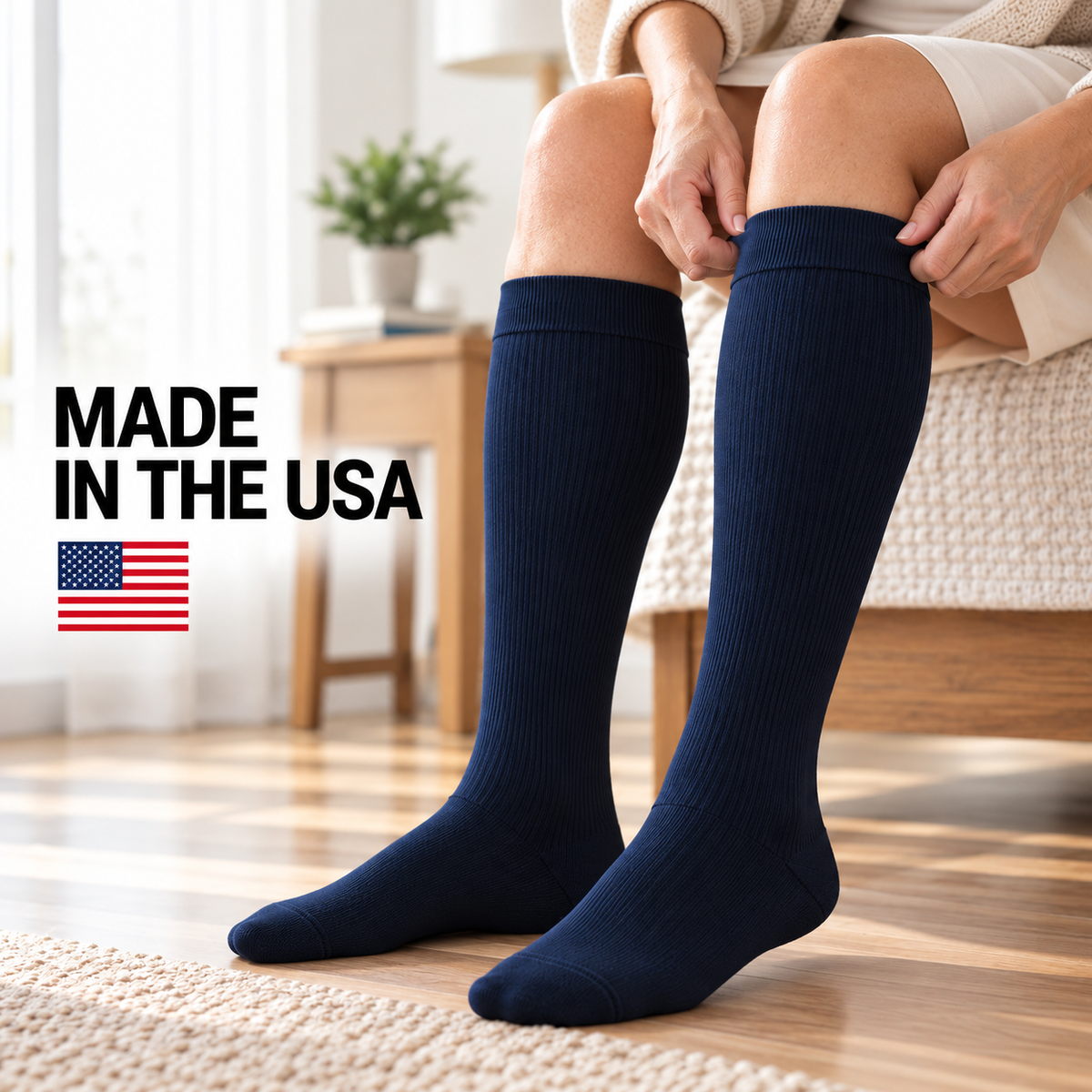 Women's Diabetic Compression Socks (Over the Calf)
