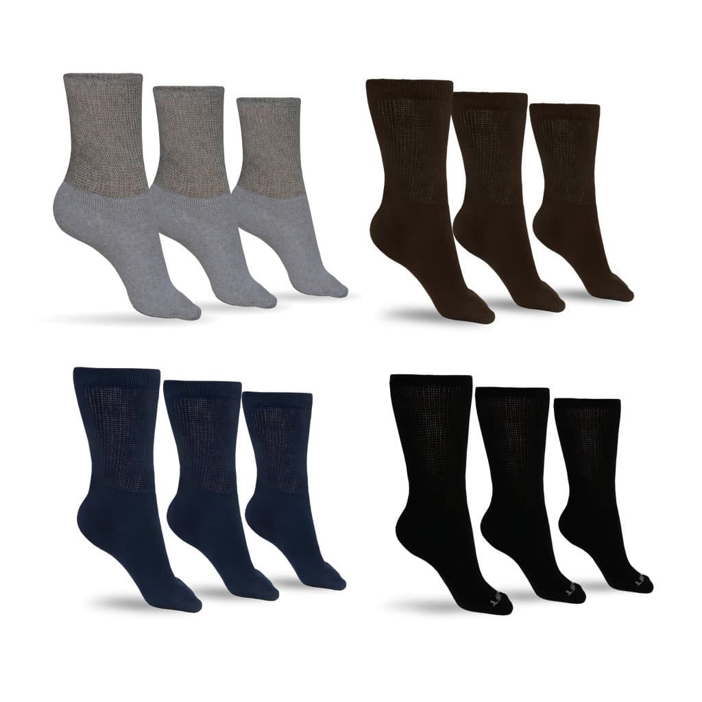 Men's Diabetic Crew Socks — non-binding top band close-up