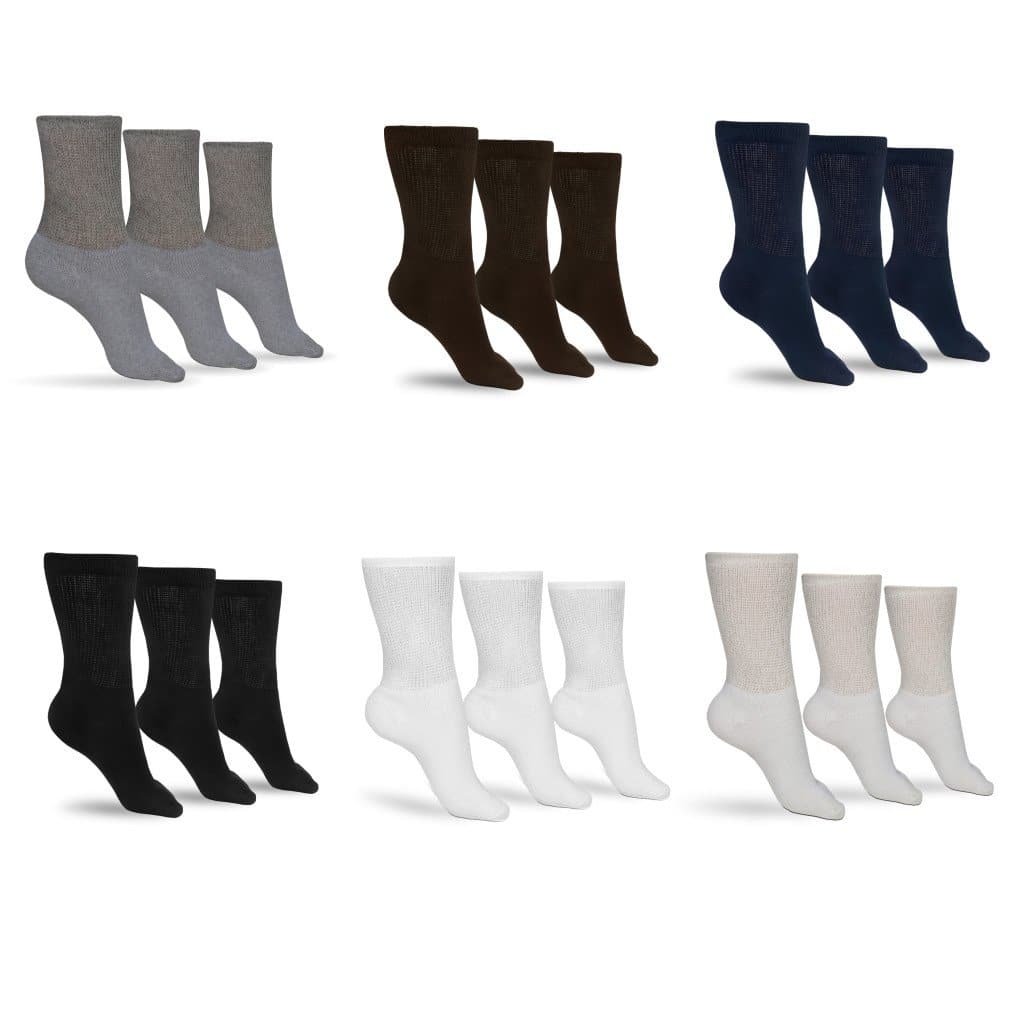 Men's Diabetic Crew Socks Assorted Colors Multi-Pack - Non-Binding
