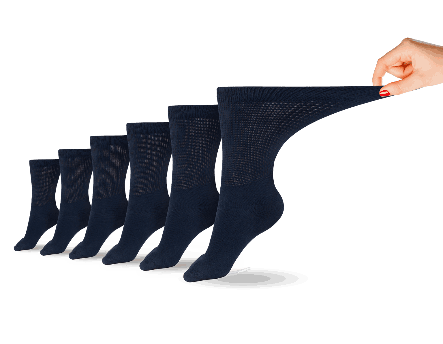 Women's Cotton Diabetic Crew Socks (6 Pair)