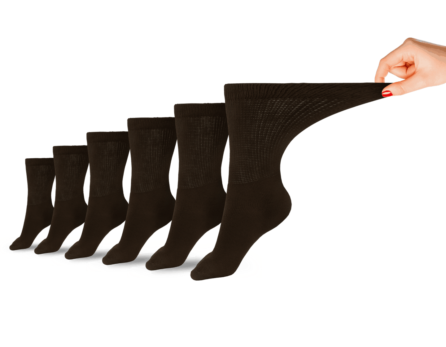 Women's Cotton Diabetic Crew Socks (6 Pair)