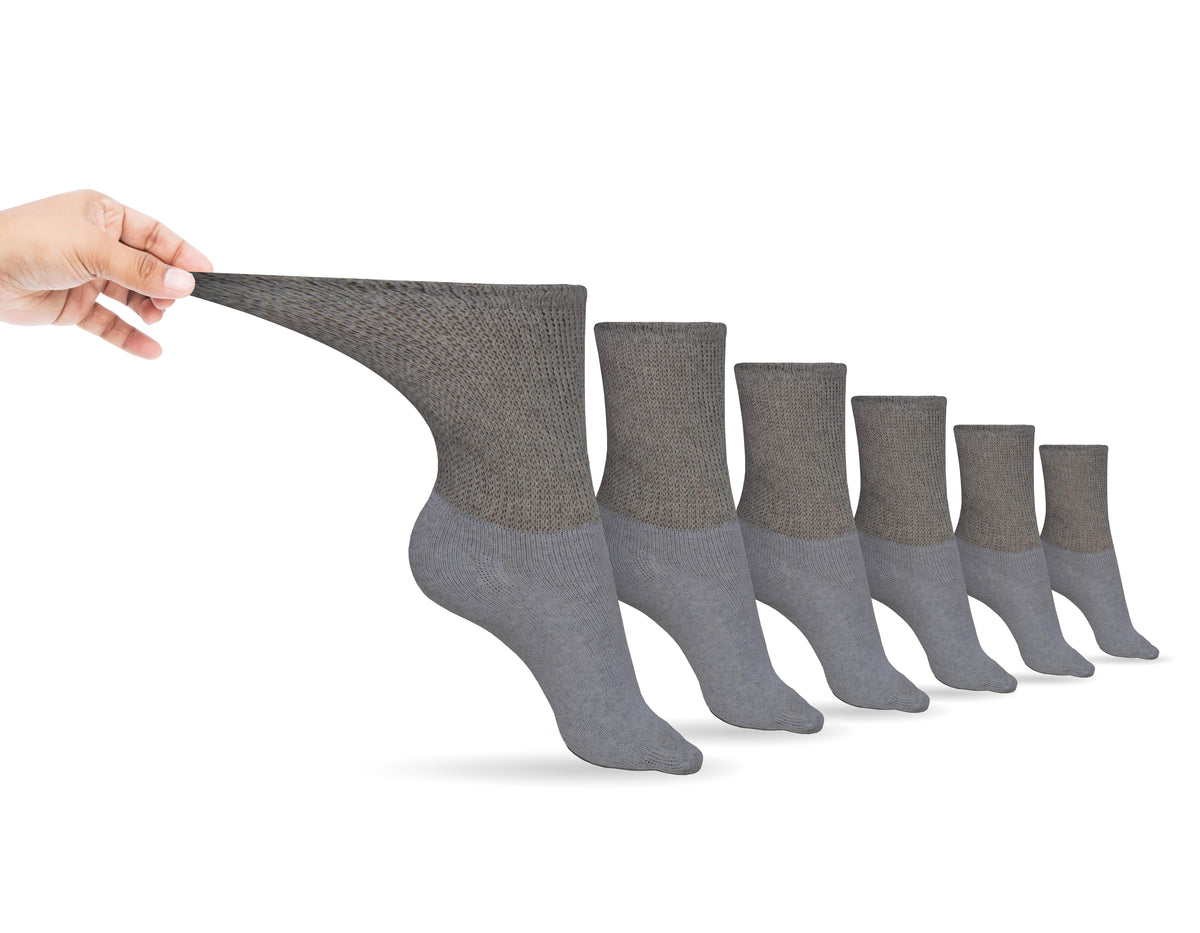 Men's Diabetic Crew Socks being worn - comfortable fit
