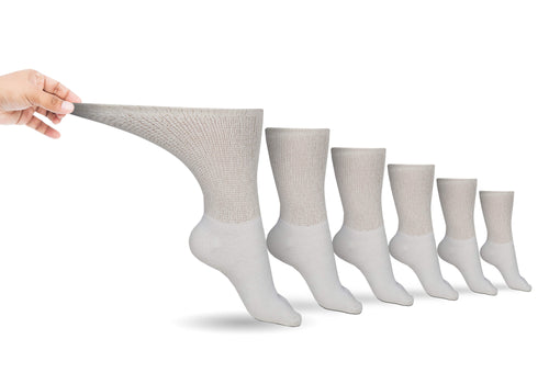 Non-binding Cotton Diabetic Crew Socks (6-pair Pack)